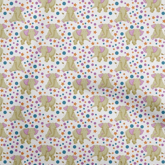 oneOone Georgette Viscose White Fabric Circus Sewing Craft Projects Fabric Prints By Yard 42 Inch Wide-aC
