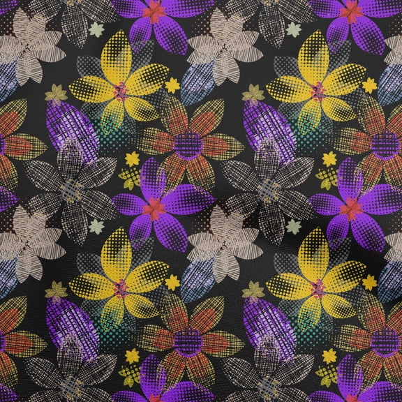 oneOone Georgette Viscose Yellow Fabric Texture Floral Dress Material Fabric Print Fabric By The Yard 42 Inch Wide