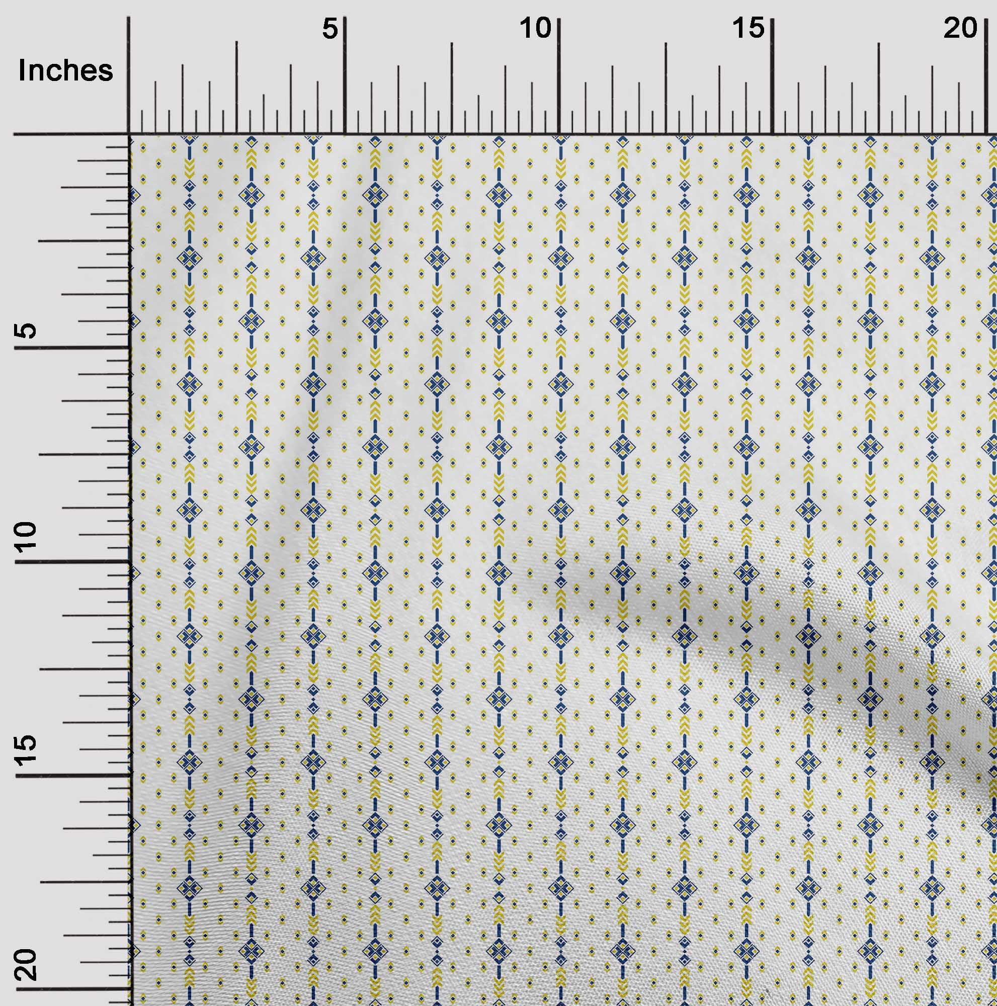 oneOone Organic Cotton Poplin Twill Fabric Arrow & Diamond Geometric ...