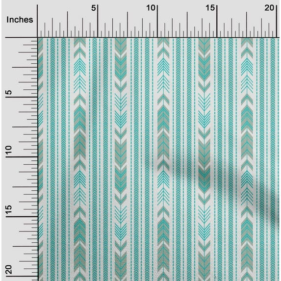 oneOone Organic Cotton Poplin Twill Fabric Arrow & Stripe Geometric Print Fabric By Yard 42 Inch Wide