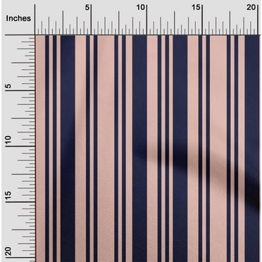 oneOone Organic Cotton Poplin Twill Fabric Bayadere Stripe Print Fabric By The Yard 42 Inch Wide