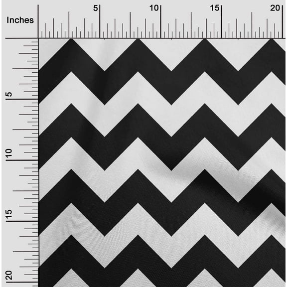 oneOone Organic Cotton Poplin Twill Fabric Chevron Geometric Print Fabric By The Yard 42 Inch Wide