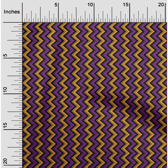 oneOone Organic Cotton Poplin Twill Fabric Chevron Geometric Print Fabric By The Yard 42 Inch Wide