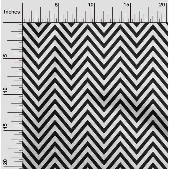 oneOone Organic Cotton Poplin Twill Fabric Chevron Geometric Printed Craft Fabric BTY 42 Inch Wide