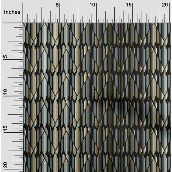 oneOone Organic Cotton Poplin Twill Fabric Chevron Stripe Print Fabric By Yard 42 Inch Wide