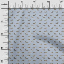 oneOone Organic Cotton Poplin Twill Fabric Dachshund Dog Print Fabric by Yard 42 Inch Wide