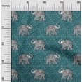 thumbnail image 1 of oneOone Organic Cotton Poplin Twill Fabric Elephant Block Printed Craft Fabric BTY 42 Inch Wide, 1 of 4