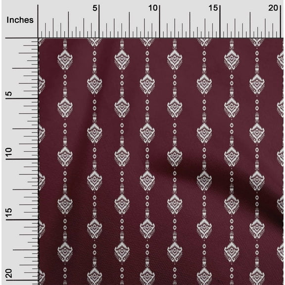 oneOone Organic Cotton Poplin Twill Fabric Ethnic Ikat Decor Fabric Printed BTY 42 Inch Wide