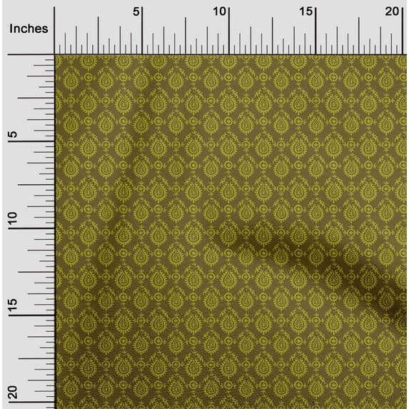 oneOone Organic Cotton Poplin Twill Fabric Floral Block Print Sewing Fabric BTY 42 Inch Wide