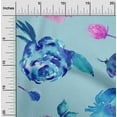 thumbnail image 1 of oneOone Organic Cotton Poplin Twill Fabric Flower & Leaves Watercolor Print Fabric By Yard 42 Inch Wide, 1 of 4