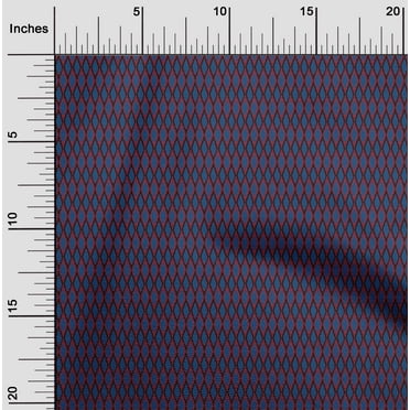 oneOone Organic Cotton Poplin Twill Fabric Geometric Ikat Print Fabric By Yard 42 Inch Wide