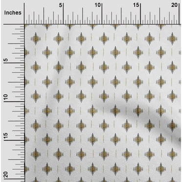 oneOone Organic Cotton Poplin Twill Fabric Geometric Line Ikat Print Fabric By The Yard 42 Inch Wide