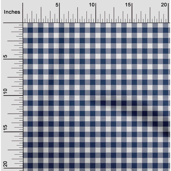 oneOone Organic Cotton Poplin Twill Fabric Gingham Check Print Fabric BTY 42 Inch Wide