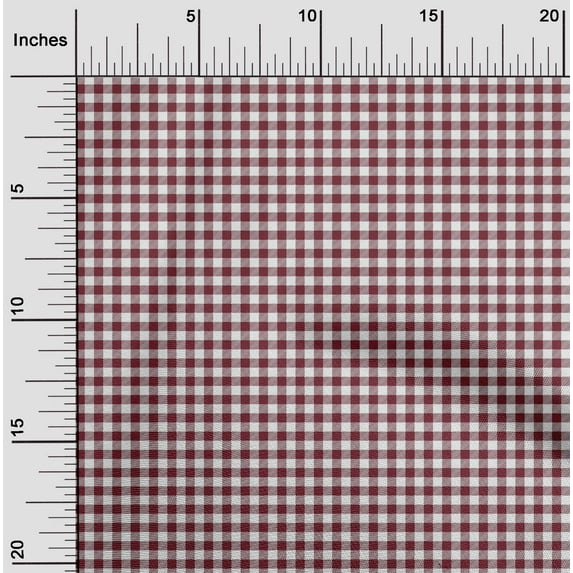 oneOone Organic Cotton Poplin Twill Fabric Gingham Check Print Fabric By Yard 42 Inch Wide