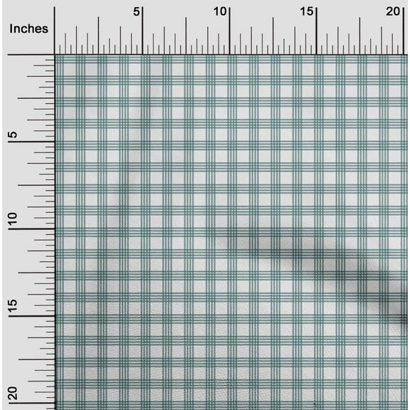 oneOone Organic Cotton Poplin Twill Fabric Gingham Check Printed Fabric 1 Yard 42 Inch Wide