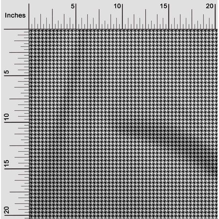 oneOone Organic Cotton Poplin Twill Fabric Houndstooth Geometric Print Fabric BTY 42 Inch Wide