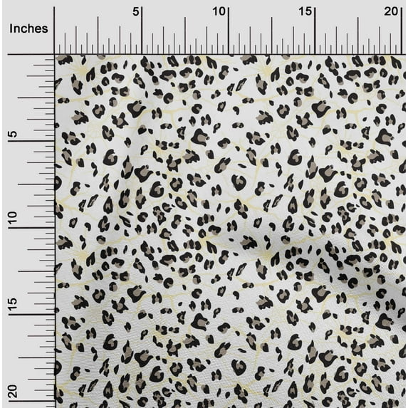 oneOone Organic Cotton Poplin Twill Fabric Leopard Animal Skin Print Fabric by Yard 42 Inch Wide