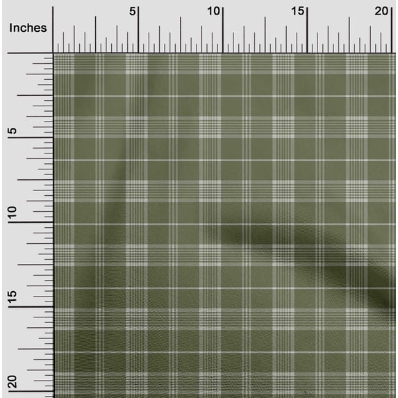 oneOone Organic Cotton Poplin Twill Fabric Madras Check Decor Fabric Printed BTY 42 Inch Wide