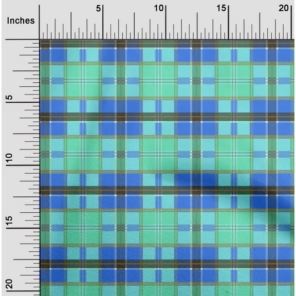 oneOone Organic Cotton Poplin Twill Fabric Madras Check Print Fabric By Yard 42 Inch Wide