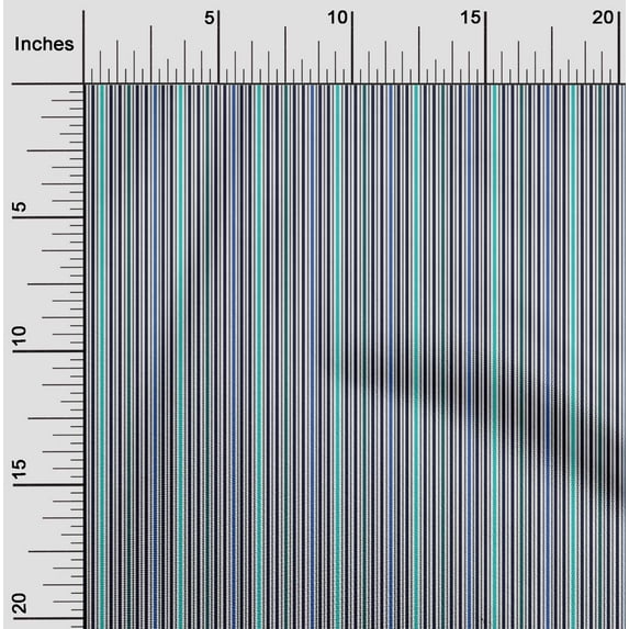 oneOone Organic Cotton Poplin Twill Fabric Multicolor Stripe Decor Fabric Printed BTY 42 Inch Wide