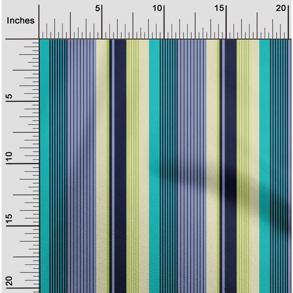 oneOone Organic Cotton Poplin Twill Fabric Multicolor Stripe Print Fabric BTY 42 Inch Wide
