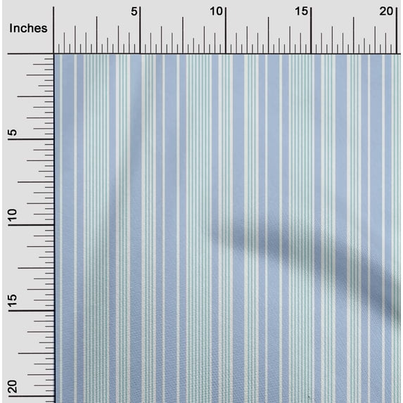 oneOone Organic Cotton Poplin Twill Fabric Multicolor Stripe Print Sewing Fabric BTY 42 Inch Wide
