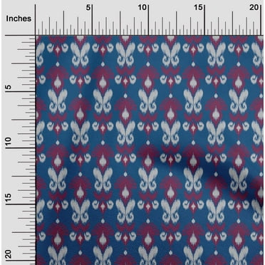 oneOone Organic Cotton Poplin Twill Fabric Paisley Ikat Printed Craft Fabric BTY 42 Inch Wide