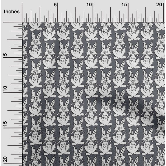 oneOone Organic Cotton Poplin Twill Fabric Rabbit Block Fabric Prints By Yard 42 Inch Wide