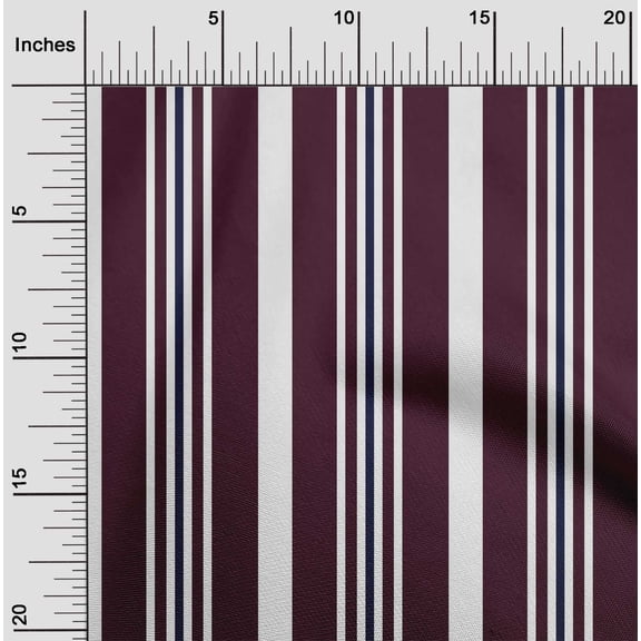 oneOone Organic Cotton Poplin Twill Fabric Stripe Print Fabric BTY 42 Inch Wide