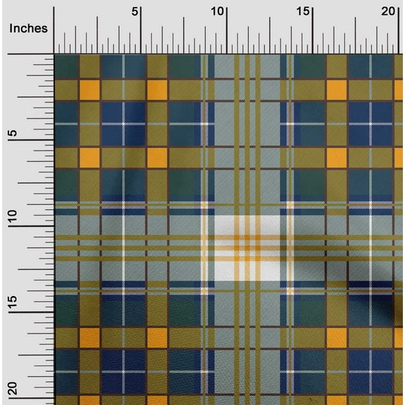 oneOone Organic Cotton Poplin Twill Fabric Tartan Check Decor Fabric Printed BTY 42 Inch Wide