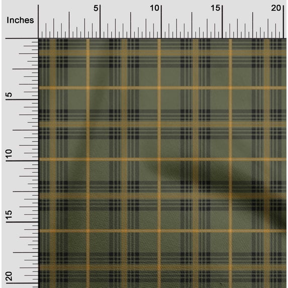 oneOone Organic Cotton Poplin Twill Fabric Tartan Check Print Sewing Fabric BTY 42 Inch Wide