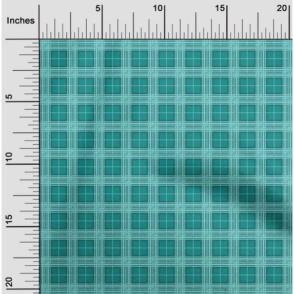 oneOone Organic Cotton Poplin Twill Fabric Tartan Check Printed Craft Fabric BTY 42 Inch Wide