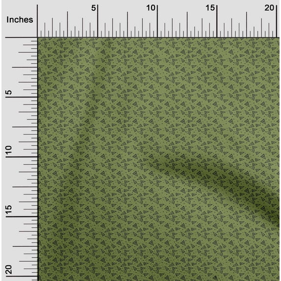 oneOone Organic Cotton Poplin Twill Fabric Triangle Block Print Sewing Fabric BTY 42 Inch Wide
