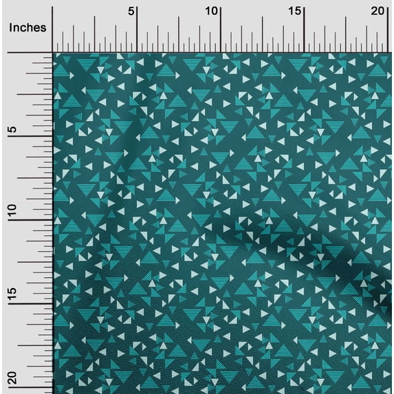 oneOone Organic Cotton Poplin Twill Fabric Triangle Geometric Print Fabric By The Yard 42 Inch Wide