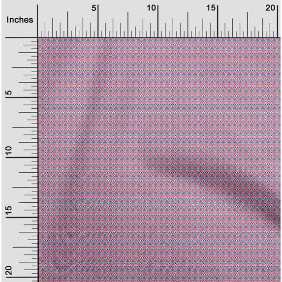 oneOone Organic Cotton Poplin Twill Fabric Triangle Geometric Print Fabric By The Yard 42 Inches Wide