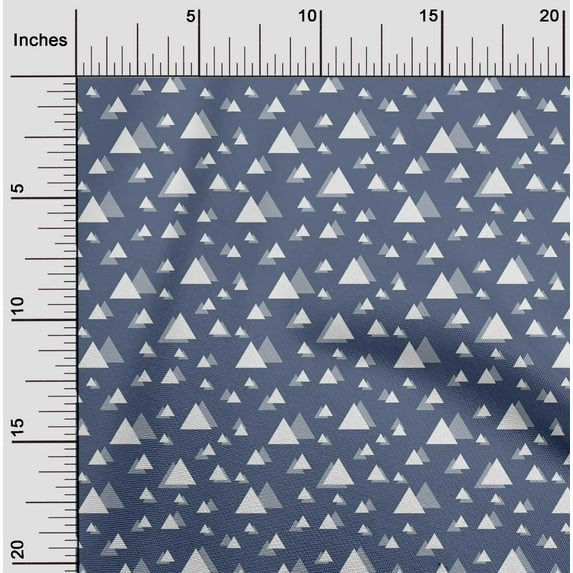 oneOone Organic Cotton Poplin Twill Fabric Triangle Geometric Print Fabric By Yard 42 Inch Wide