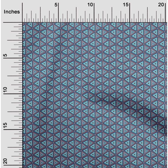 oneOone Organic Cotton Poplin Twill Fabric Triangle Geometric Printed Craft Fabric BTY 42 Inch Wide