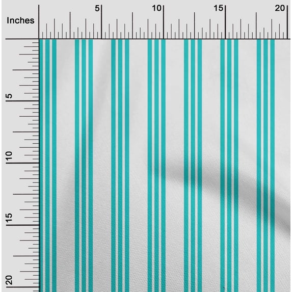 oneOone Organic Cotton Poplin Twill Fabric Vertical Stripe Print Fabric By Yard 42 Inch Wide