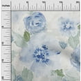thumbnail image 1 of oneOone Organic Cotton Poplin Twill Fabric Watercolor Leaves & Peony Floral Print Fabric BTY 42 Inch Wide, 1 of 4