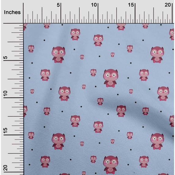 oneOone Organic Cotton Voile Fabric Dot & Cartoon Owl Bird Fabric Prints by Yard 42 Inch Wide