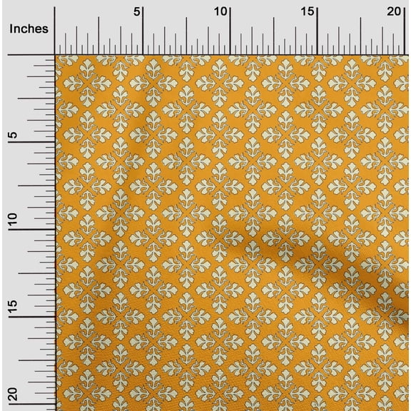 oneOone Organic Cotton Voile Fabric Floral Block Decor Fabric Printed BTY 42 Inch Wide