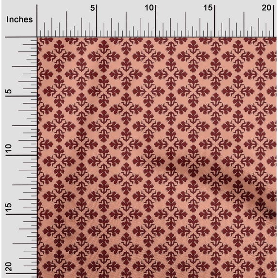 oneOone Organic Cotton Voile Fabric Floral Block Print Fabric By Yard 42 Inch Wide