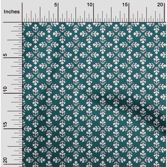 oneOone Organic Cotton Voile Fabric Floral Block Printed Craft Fabric BTY 42 Inch Wide