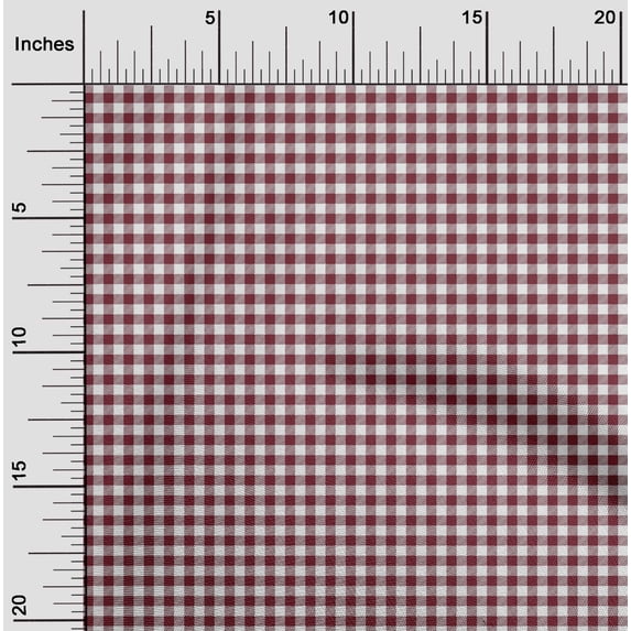 oneOone Organic Cotton Voile Fabric Gingham Check Print Fabric BTY 42 Inch Wide