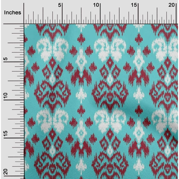 oneOone Organic Cotton Voile Fabric Paisley Ikat Print Fabric By Yard 42 Inch Wide