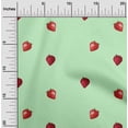 thumbnail image 1 of oneOone Organic Cotton Voile Fabric Strawberry Fruit Printed Craft Fabric BTY 42 Inch Wide, 1 of 4