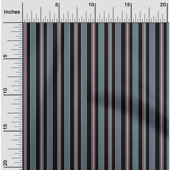 oneOone Organic Cotton Voile Fabric Vertical Stripe Printed Craft Fabric BTY 42 Inch Wide