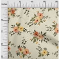 thumbnail image 1 of oneOone Organic Cotton Voile Fabric Watercolor Leaves & Peony Floral_Printed Craft Fabric BTY 42 Inch Wide, 1 of 4