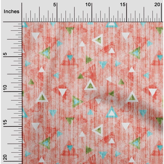 oneOone Polyester Lycra Bittersweet Fabric Texture & Triangle Geometric Fabric For Sewing Printed Craft Fabric By The Yard 56 Inch Wide