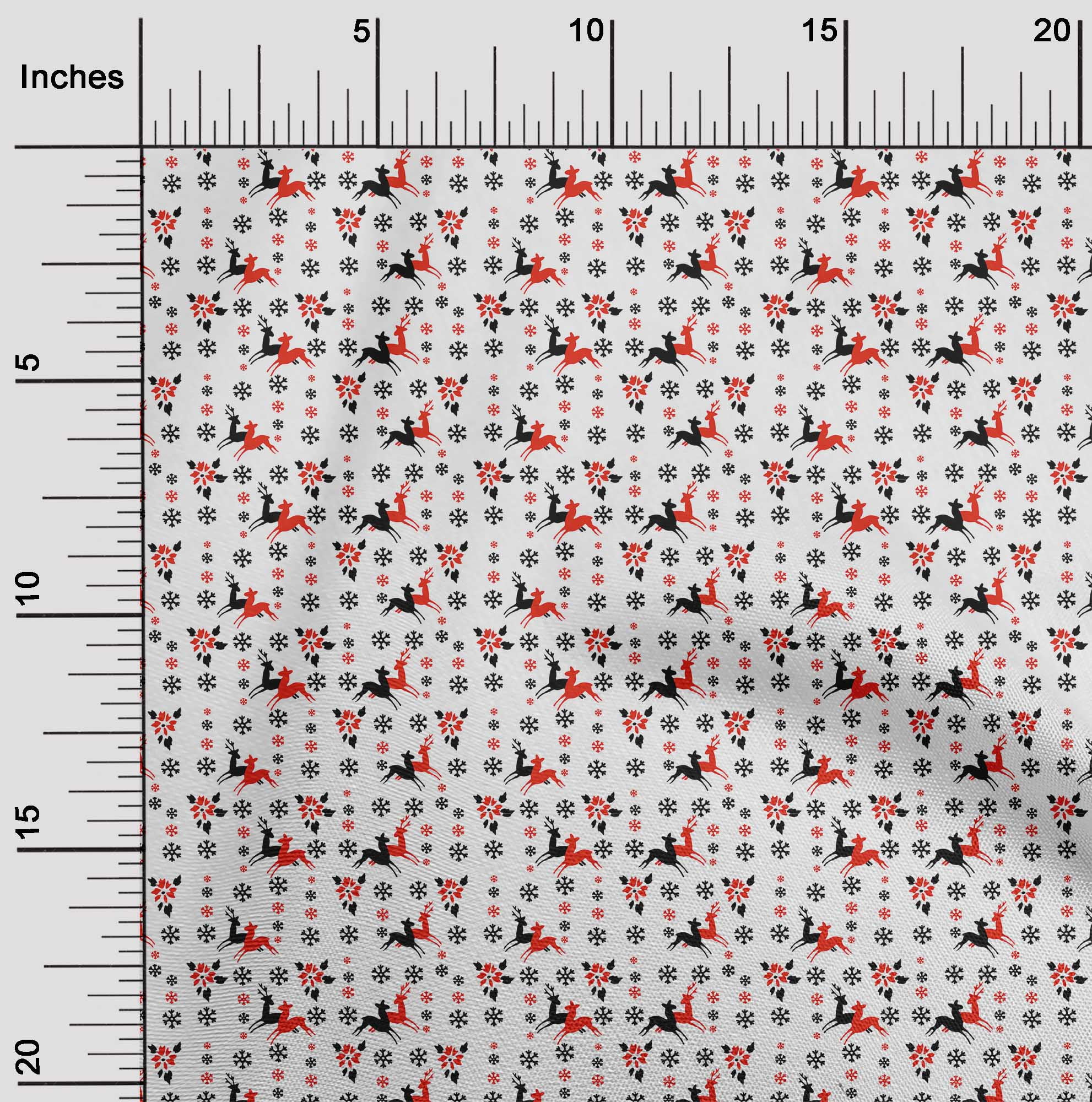 oneOone Polyester Lycra Black Fabric Christmas Craft Project Decor Fabric Print By The Yard 56 -Inch Wide
